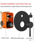 UMJIGF Shower System with Tub Spout, Black Shower Faucet Set 8 Inch Brass Shower combo set wall mounted control valve and panel.