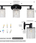 3 Light Crystal Wall Sconce Vanity Light Fixture for Bathroom Over Mirror Polished Chrome Sleek Lit Luxury Crystal Drops