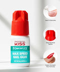 PowerFlex Maximum Speed Nail Glue With Nozzle Tip Applicator For False Nails And Repairs fast-drying adhesive 0.10 oz bottle