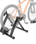 Magnetic Indoor Bike Trainer Stand With 6 Level Resistance For 26 To 28 Inch And 700C Wheels with bike on stand