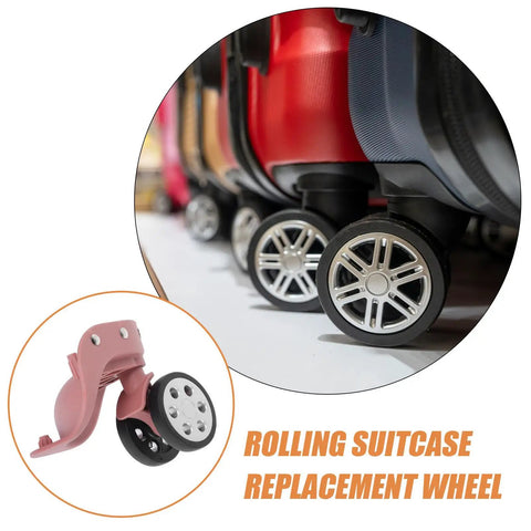 Two Pairs Suitcase Wheel Replacement With 360 Degree Swivel And Quiet Operation ABS Luggage Spinner Wheels Spare Parts For Travel Easy Install Trolley Repair For Hard Sided Suitcases, rose gold wheel