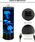 Bubble Fish Lava Lamp With LED Lights Color Changing Aquarium Night Light Featuring Four Artificial Fish and Jellyfish
