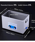 30L Ultrasonic Cleaner With Heat And Knob Control Ultra Powerful 40Khz Bath for Carburetors Jewelry Tools Auto Parts stainless steel tank dimensions