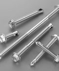 Built Like A Tank Number 8 X 1 Inch Hex Washer Head Self Drilling Screws, 250 Pack Of Corrosion Resistant 410 Stainless Steel Tek Screws for heavy duty projects.