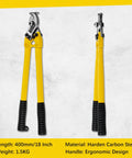 Heavy Duty 18 Inch Cable Cutter With Long Handle Hardened Carbon Steel Head Perfect For Aluminum Cable Copper Wire And Communication Cables Up To 1.5 Inches, front and side view