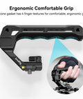 Ergonomic Lightweight NATO Top Handle with Quick Release NATO Rail, silicone grip, 50mm rail, for low angle DSLR shooting.