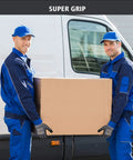 Two workers carrying box wearing Micro Foam Nitrile Work Gloves With Spandex Liner For Ultra Grip And Breathable Oil Friendly Wear
