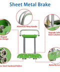 Diagram of 2 Station Roller Bender for 0 to 90 Degree Bends showing aluminum handle, V-shaped rollers, and steel columns