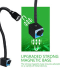 Heavy Duty LED Magnetic Work Light With Rock Solid Kickass Magnet Grip And Flexible Gooseneck IP65 Waterproof 9 Watt 900 Lumen showcased with strong magnetic base.