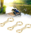 Heavy Duty Steel Alloy Screw Lead Sinker Eyes Number Two, 300 Pcs Top Shelf Fishing Tackle, three rugged steel loops near a fishing spot.