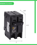 Homeline 100 Amp Two Pole Mini Circuit Breaker With Plug In Mount 120 240V AC 10kA Breaking Capacity Standard Type For Residential Use