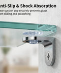 5mm Shelf Pegs 16 Pack Screw In Shelf Pins With Clear Cap zinc alloy bracket securing a glass shelf to a wall