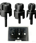 No Sweat Four In One Pvc Pipe Threader Kit For Half Inch Three Quarter Inch And One Inch Plastic Tubing features three threaders in a case.