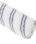 Lightweight Small Paint Roller With Ergonomic Handle For Fast Wall Coverage And Crisp Clean Edges Ideal For Ceilings Trim And Furniture Zero Drip Formula Makes Every Painting Job A Total Breeze foam cover close-up with striped pattern
