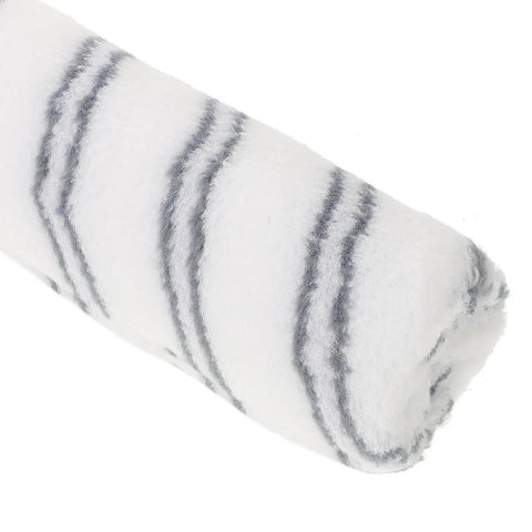 Lightweight Small Paint Roller With Ergonomic Handle For Fast Wall Coverage And Crisp Clean Edges Ideal For Ceilings Trim And Furniture Zero Drip Formula Makes Every Painting Job A Total Breeze foam cover close-up with striped pattern