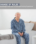 Heavy Duty Adult Underpads 40 By 60 Inches Hella Thick Disposable Bed Pads With Reinforced Cloth Backing Maximum Support Leak Proof Comfort 30 Count Discreet on bed next to elderly man in pajamas.