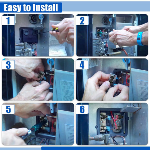 RV Water Heater Thermostat Switch 232306 Replacement For 120V Systems Compatible With SW6DE SW10DE SW12DE 232306 Limit Switch Easy Install High Quality RV Hot Water Heater Parts, installed in RV heater compartment