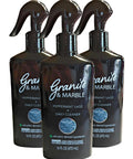 Three bottles of Daily Stone Cleaner Spray For Granite, Marble And Quartz With Peppermint Sage Scent, Plant Based Formula, Streak Free