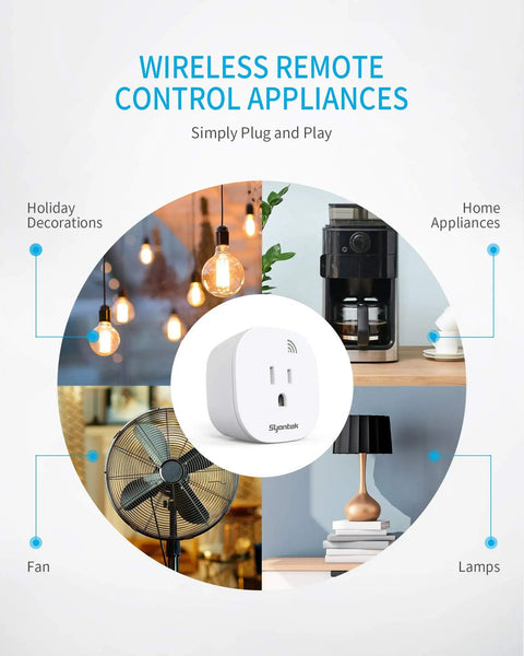 Wireless Remote Outlet Kit For Home Electronics And Lamps Expandable Light Switch System With 3 Outlets And Remote Easy Install