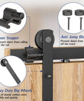 Sliding Barn Door Hardware Kit For 10 Ft Track, Smooth And Quiet Glide, Easy Installation, Carbon Steel, Door Stopper, Wheel