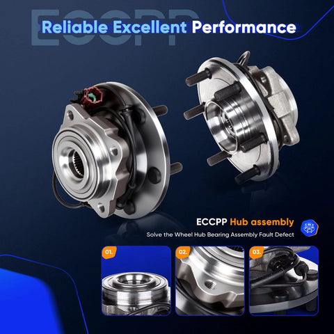 Rear Wheel Bearing Hub Assembly 6 Lugs With ABS Sensor Fits Infiniti QX56 2004 To 2010, Nissan Armada 2005 To 2011