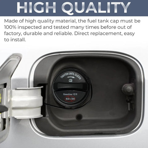 Fuel Cap Replacement FC1089 For Ford Lincoln Mercury Cars And SUVs Including F150 Edge F250 F350 Super Duty Fusion Ranger Freestar And More 2004 To 2021 Easy Install High Quality Gas Cap installed view in fuel tank compartment