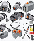Power Functions Motor Kit Set With Train Motor, Medium Motor, L Motor, XL Motor, Servo Motor, AA And AAA Battery Boxes, LEDs