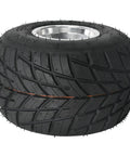 Close-up of rain tire from Beefy 32 Inch Go Kart Rear Axle Kit With 5 Inch Wheels And Rain Tires 11x7.10-5 3 Stud Hubs And Brake Assembly