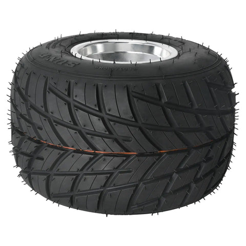 Close-up of rain tire from Beefy 32 Inch Go Kart Rear Axle Kit With 5 Inch Wheels And Rain Tires 11x7.10-5 3 Stud Hubs And Brake Assembly
