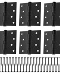 6 Pack 4x4 Inch Ball Bearing Door Hinges Stainless Steel Heavy Duty Exterior Hinges With Square Corners Black with screws