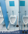 Image showing Heavy Duty Rubber Toilet Plunger 12 Pack Smooth Double Thrust Suction Cups Long Wooden Handle for public toilets.