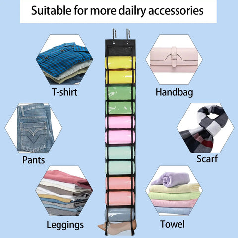 Get Your Closet Organized With This Super Cool Hanging Organizer Designed For Leggings Jeans And Clothes Featuring Twenty Four Compartments