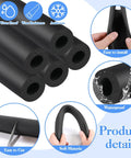 10 Pack Insulation Foam Tubes With Elbow For Outdoor Water Pipes 0.86 Inch Inner Diameter Black Pipe Wrap Freeze Protection Covers No Freeze Drama This Winter displayed with features easy to install, waterproof, easy to cut, soft material.