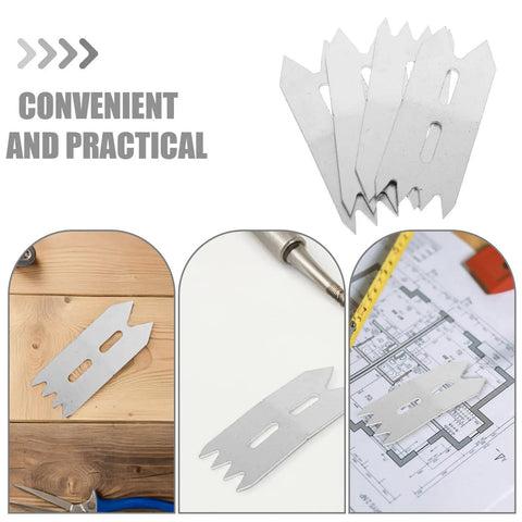 Metal blades displayed in various angles showcasing their convenient and practical design in woodworking setups.
