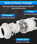 4 Inch Duct Fan With Speed Controller Inline Exhaust Fan Black, 280 CFM Airflow, 2200 RPM, Quiet 30 dB, Beast Mode Ventilation For Grow Tents, Bathrooms, Kitchens, Odor And Moisture Control, exploded view