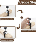 Usage steps for Badass 3 Inch C Clamps 4 Pack Heavy Duty Steel With Anti Slip Rubber Pads demonstrating clamp adjustment.