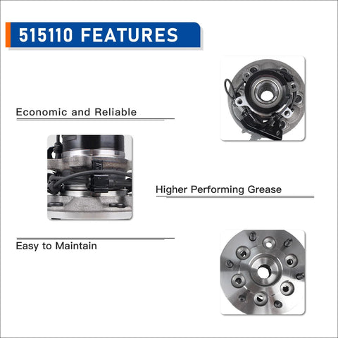 Front Wheel Hub Bearing Assembly For 4WD Rigs And SUVs With ABS Fits Chevy Colorado 2004 to 2008, GMC Canyon detailed view with features