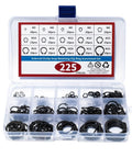 225 Piece External Retaining Rings Set In 304 Stainless Steel Snap Rings Assortment Kit for heavy duty machinery in box.