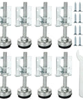 Heavy Duty Furniture Leveling Feet Set 8 Adjustable Load Levelers With Screws And Wrench 4.33 Inch Long Cabinet Workbench