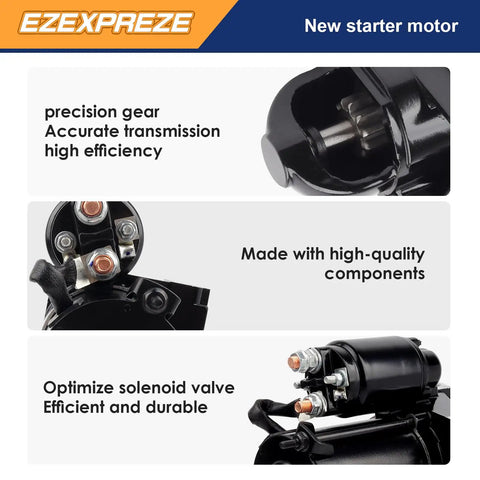 Mercruiser Volvo Penta Marine Starter Replacement For 4.3L Engines showing precision gear and components