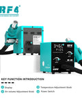 Pro Grade Intelligent Hot Air Soldering Station With Digital Display And Overheat Protection For PCB Desoldering front view