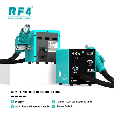 Pro Grade Intelligent Hot Air Soldering Station With Digital Display And Overheat Protection For PCB Desoldering front view
