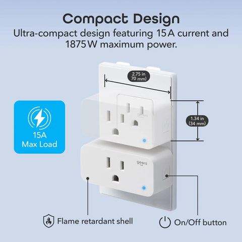 Smart Plug Mini 15A WiFi Outlet 4 Pack For Alexa And Google Home No Hub Required App Remote Control UL Certified compact design