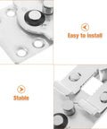 Close-up of 2 Piece Metal Sectional Sofa Clips for Couch Connector, Easy Install Furniture Hardware, durable silver finish