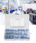 80 Pack Hydraulic Zerk Grease Fitting Assortment Kit With One Eighth And One Quarter Inch Straight And Angle Nozzles displayed in case