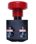 ZJK-250 ED250B-1 Emergency Stop Switch For Albright Electric Forklift & Pallet Stacker Heavy Duty E-Stop Control Replacement Part, red button and black housing top view.