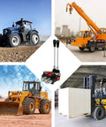 Beefy Hydraulic Flow Control Valve With Two Spools, 11 GPM, G Port Inlets, Adjustable Relief, shown with tractors and crane