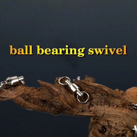 Built Tough Heavy Duty High Strength Ball Bearing Barrel Swivels Connector With Stainless Steel Welded Rings For Saltwater And Freshwater Fishing 25pcs 44lbs Smooth Rotation And Corrosion Resistant Build. ball bearing swivel on wood
