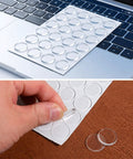 Clear Glass Table Top Slip Proof Pads With Self Adhesive Dots 20mm By 2mm Rubber Bumpers on laptop keyboard