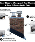 Bone Dry Chimney Crown Sealer Brushable Elastomeric Waterproof Membrane Stops Water Leaks Quick Tight As A Drum Real Deal Crack Patch For Concrete Masonry Roofs Half Gallon on chimney steps.